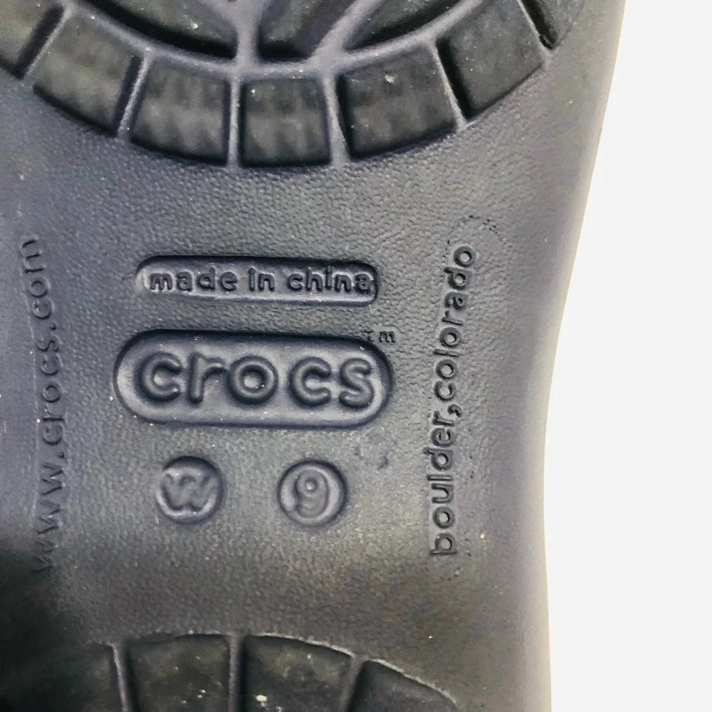 Crocs Kadee Ballet Flats Shoes Slip On Navy Minimalist Cutout Beach Womens 9 - Picture 9 of 9
